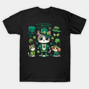 Lucky Feline Friends - St. Patrick’s Day Cat Design T-Shirt